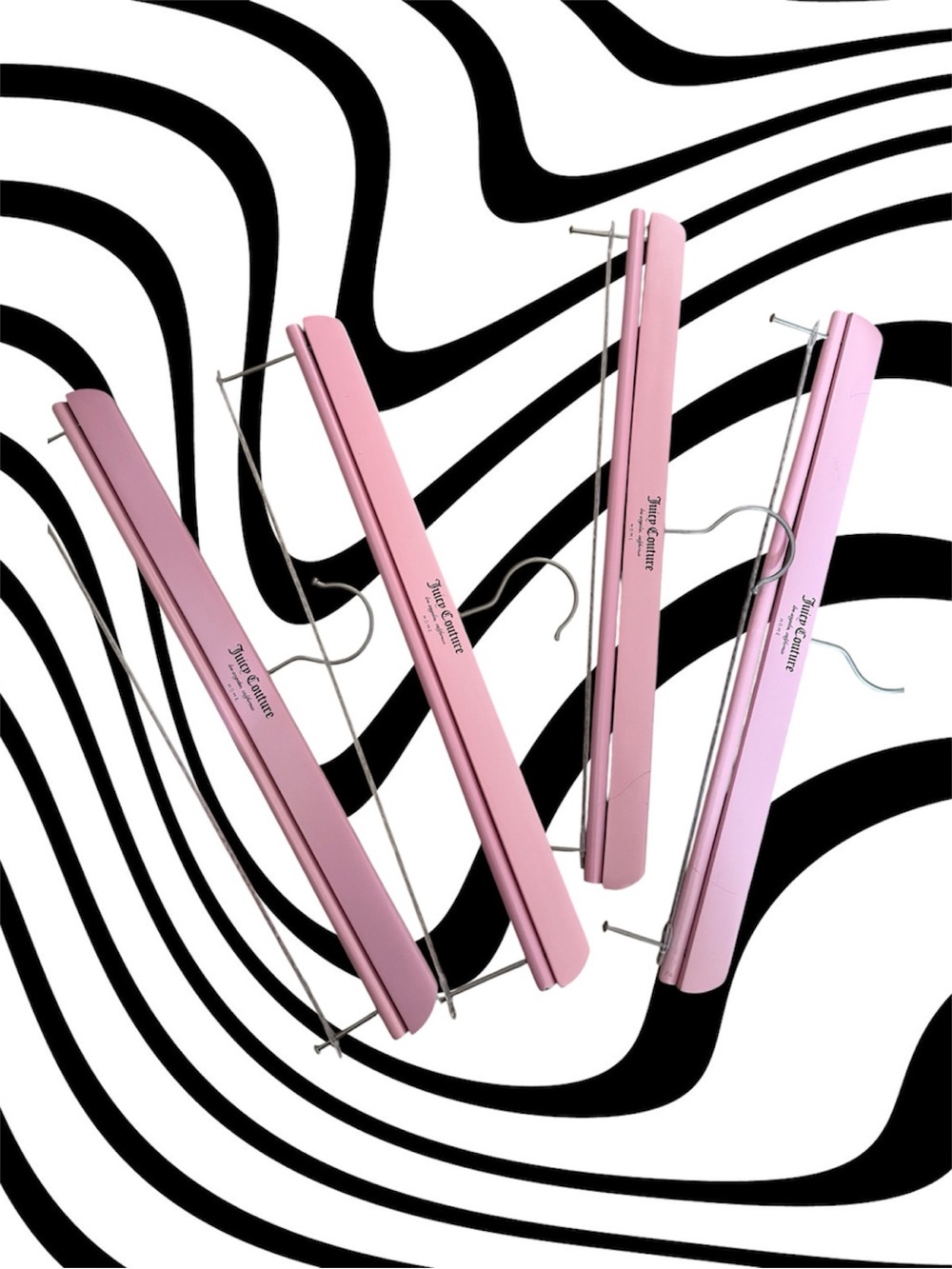 Juicy Couture Pink Wooden Hangers Set of 4